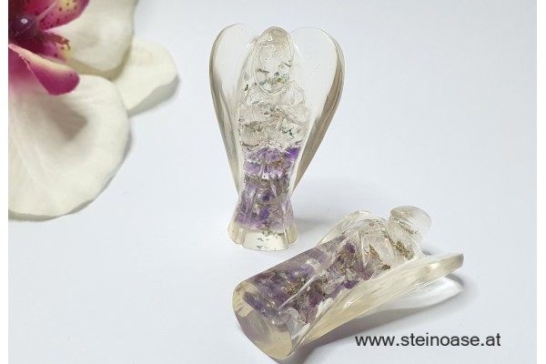 Orgon Edelstein Engel Amethyst & Bergkristall, 50mm